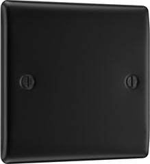 BG Electrical Single Blank Plate, Matt Black