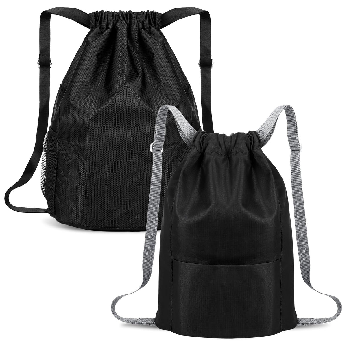 FRIUSATE 2 PCS Drawstring Bag - Drawstring PE Bag String Backpack Fitness Bag Waterproof Sport Gym Sack Sport Bag Swim Trainer Bag Suitable for Travel School Sports