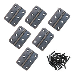 JJWNMLL 6 pcs Retro Door Hinges 2 inch Folding Butt Hinges Thickened Timber Door Hinge 51 * 36mm with Screws for Home Furniture Hardware Cabinet Closet Door Drawer Wood Box (Red Bronze)