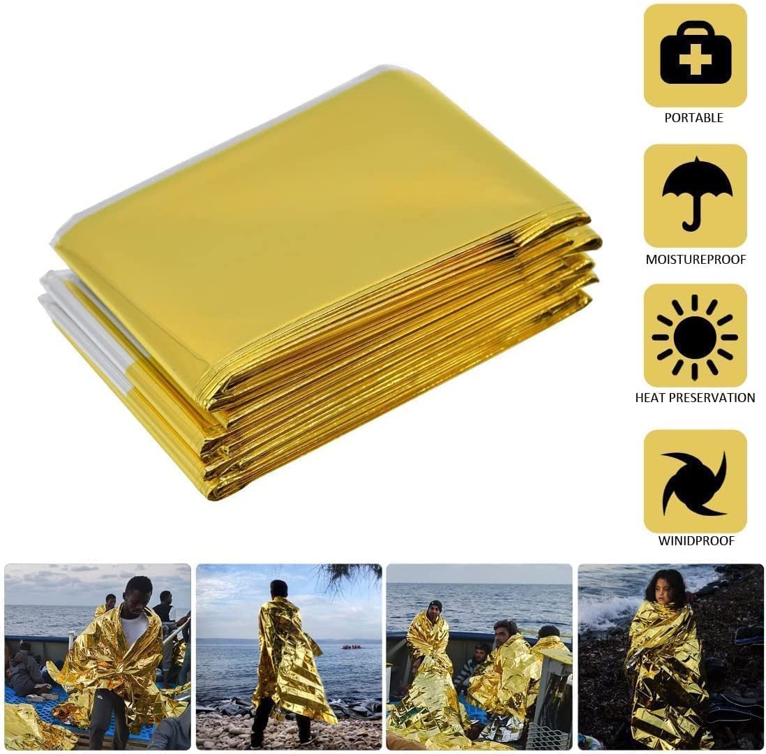 HONYAO® Emergency Blankets 3pcs, Foil Blankets Gold Silver, Thermal Blanket 210×160 cm, Survival Blankets Perfect for Outdoors, Survival, Hiking, Marathons or First Aid, Tear Resistant