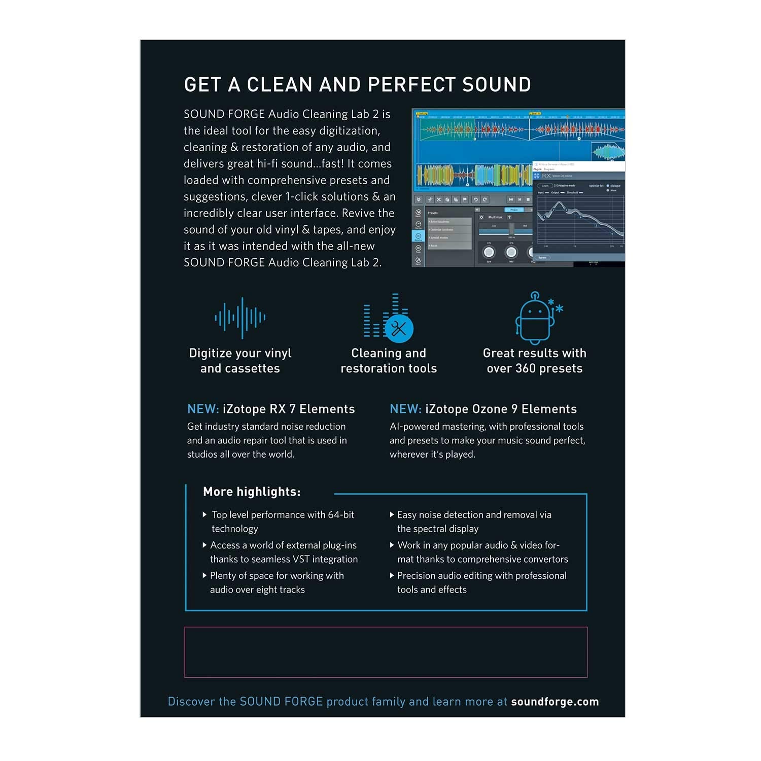 MAGIX SOUND FORGE Audio Cleaning Lab 2 1 Device Perpetual License PC Disc