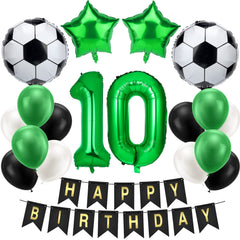 RosewineC 10th Football Birthday Decorations, 20 Pcs Football Balloon Decoration, Football Birthday Party Decoration for Kids Boys Football Fans Birthday Football Party Supplies