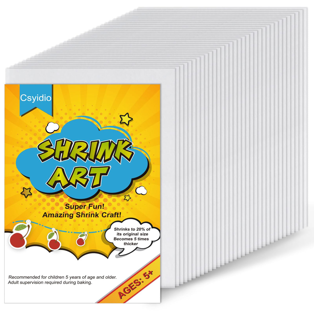 Csyidio 36 Pieces Shrink Paper Sheets Frosted Shrink Film Plastic for Mother's Day Gifts and Making Keychains, Earrings, and Craft Projects (8 x 5.7 inches)