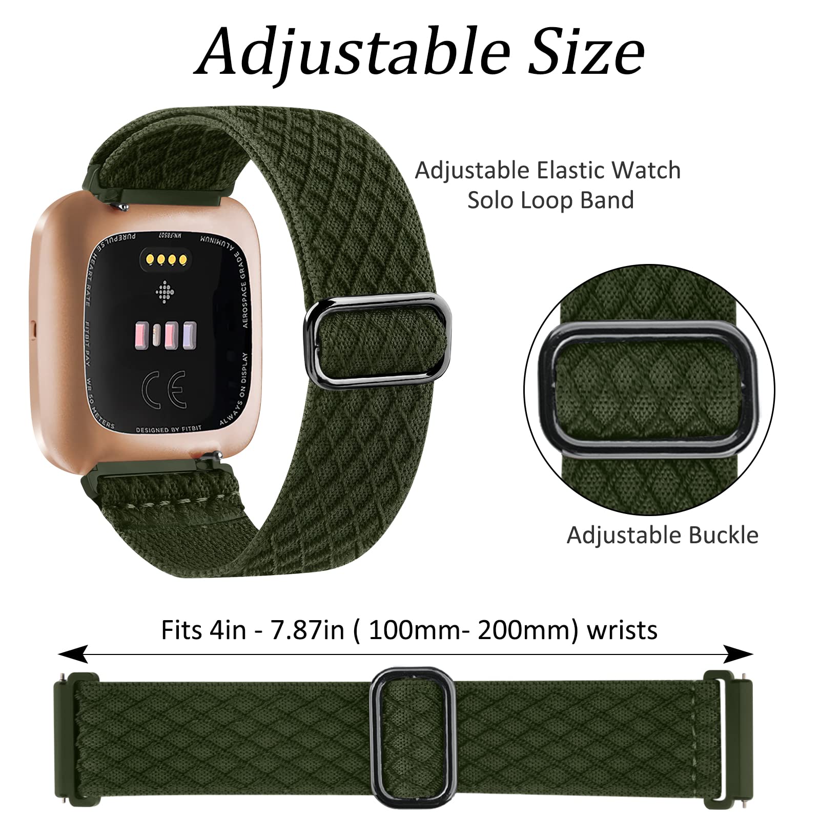 2 Pack Straps Compatible with Fitbit Versa 2 Strap/Fitbit Versa Strap for Women/Men, Stretchy Adjustable Nylon Stylish Replacement Wristband for Fitbit Versa Lite (Black Gray Plaid, Black White Plaid)