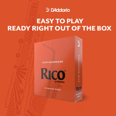 Rico Saxophone Reeds - Reeds for Alto Saxophone - Thinner Vamp Cut for Ease of Play, Traditional Blank for Clear Sound, Unfiled for Powerful Tone - Alto Sax Reeds 3.5 Strength, 3-Pack