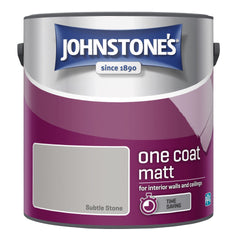 Johnstone's 423780 One Coat Matt Paint - Subtle Stone 2.5 L