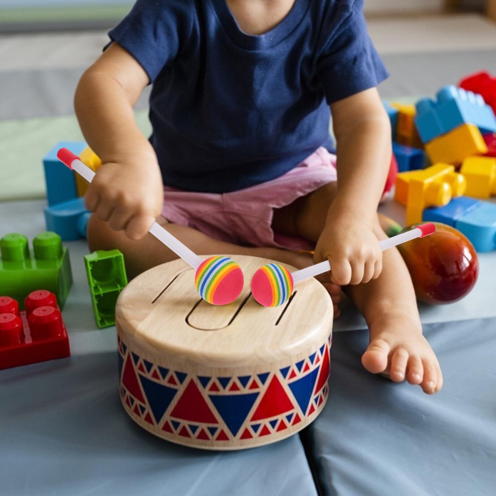 Xylophone Mallets 4 Pcs Lollipop Felt Drum Stick Children Percussion Drumsticks Foam Head Percussion Sticks Kids Musical Instruments for Drums Snare Drums Glockenspiel Drum Stick