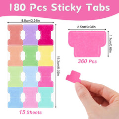 Hoiny Book Tabs, Sticky Tabs Page Markers, Double Sided Bible Tabs, Colorful Index Tabs, Annotation Tabs, Page Markers Tabs for Study Notes Cook Books Indexing Jobs