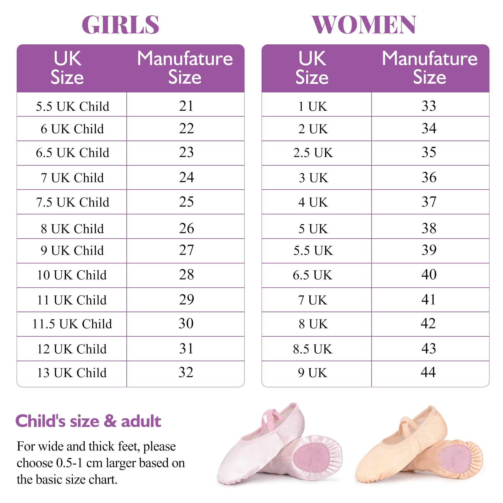 Soudittur Satin Ballet Slippers Girls Ballet Shoes Pink Split Sole Dance Flats Gymnastic Shoes for Children Kids/Women and Ladies (Size UK 13 Child)