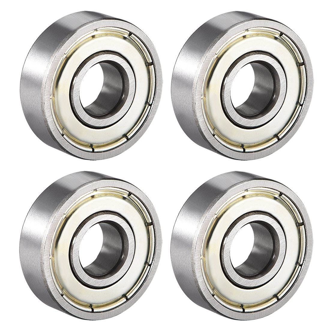 sourcing map 608ZZ Deep Groove Ball Bearing Double Shield 8mm x 22mm x 7mm High Carbon Steel Z1 Bearings 4pcs