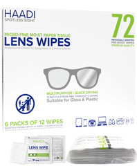 Glasses Cleaner Wipes 72 Individually Wrapped Lens Wipes Multipurpose Suitable for Spectacle Lenses, Cameras, Binoculars, Mirrors, Screens, Optical and Electronic Devices