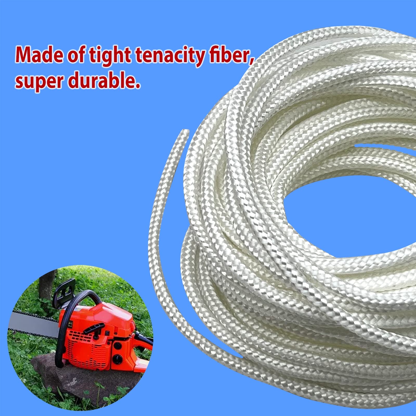 10 Meters 3.0mm Recoil Starter Rope Gas Engine Pull Starter Replacement Recoil Pull Cord for Lawnmower Chainsaw