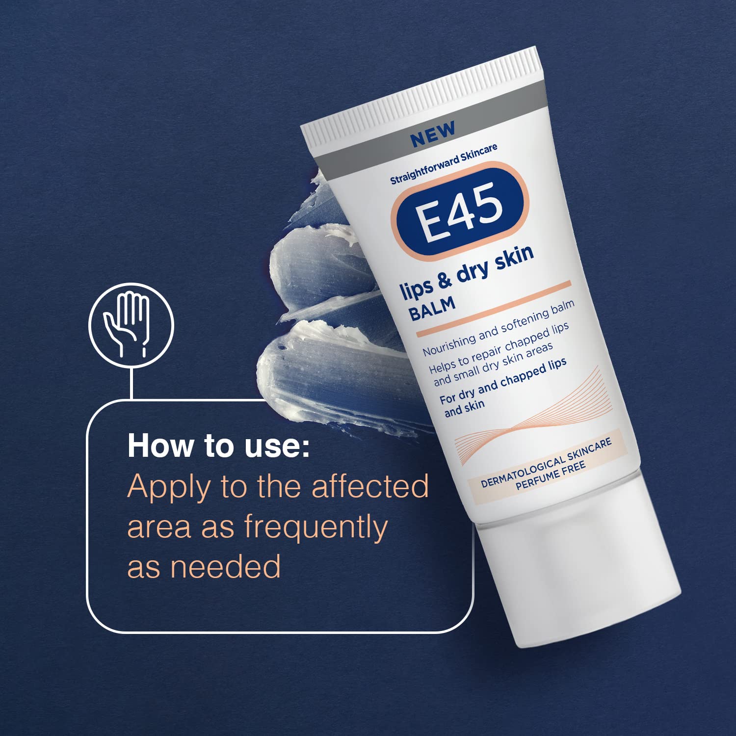 E45 Lips & Dry Skin Lip Balm - Moisturising Natural Lip Balm for Dry & Cracked Lips and Skin - Hydrating and Nourishing Lips Balm with Vitamin E - E45 Cream Lipbalm for Chapped Lips - 30ml