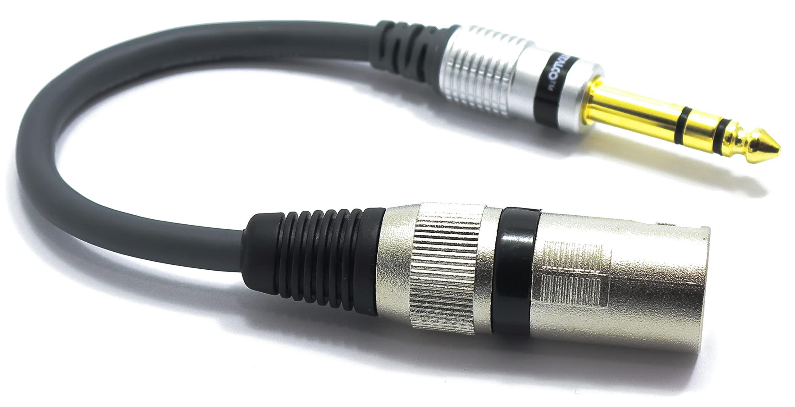 VITALCO XLR Male to 6.35 Jack Stereo Male Adapter 1/4 Jack TRS to 3 Pin Microphone Audio Cable