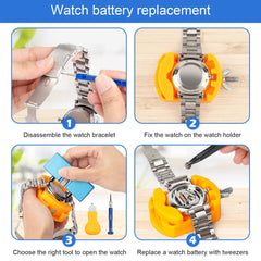 JOREST Watch Repair Tool Kit, for Watch Back and Link Removal & Battery Replacement & Strap Adjustment, Screwdriver Set, Opening Tool, Cleaning Kit, Case Opener