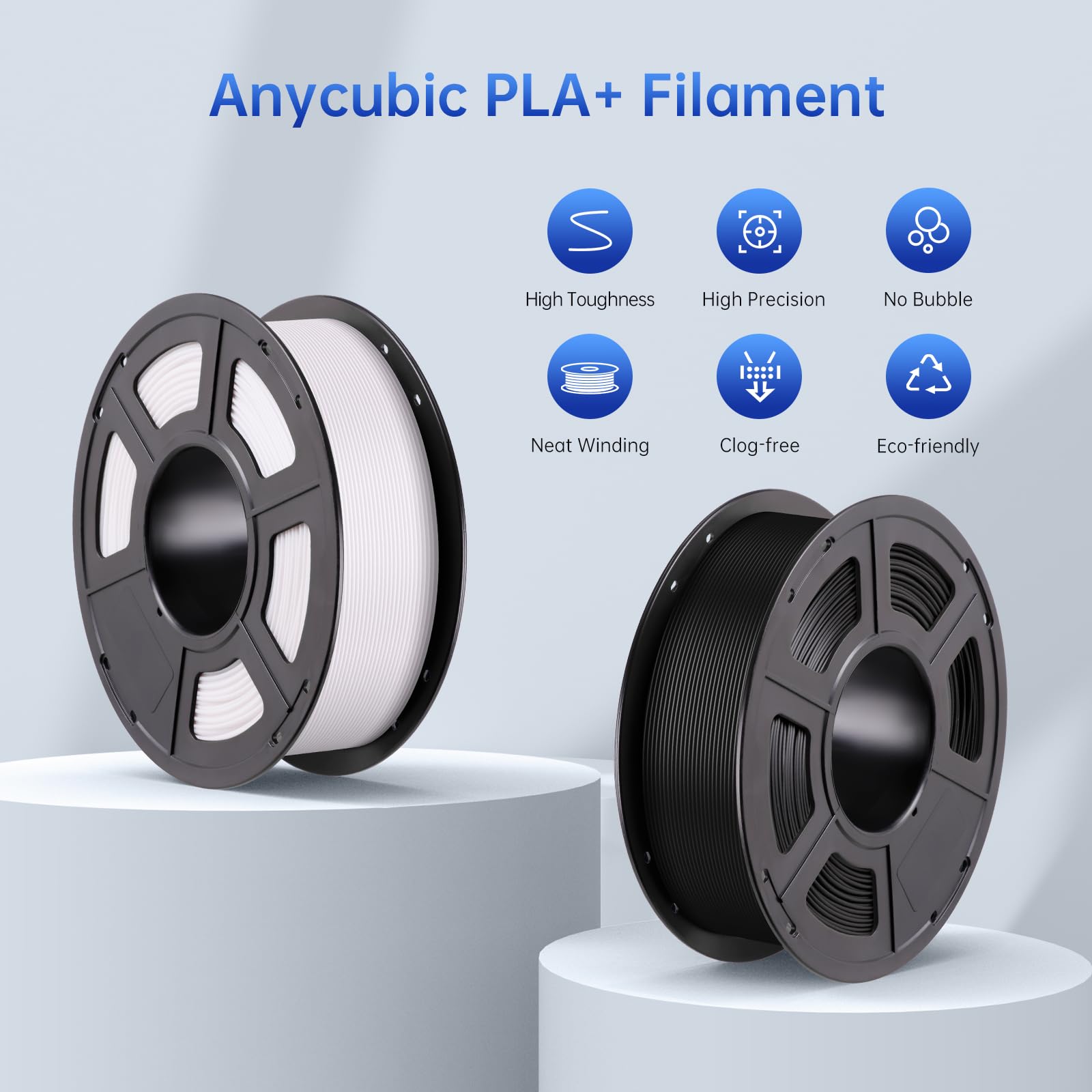 ANYCUBIC PLAand Filament 1.75mm 1KG, 3D Printer Filament PLA Plus,High Strength & High Temperature Resistance,Applicable to Various Models,Excellent Adhesion & Warpage Resistance,Purple