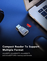 Lexar Micro SD Card Reader, USB 3.2, Up to 170MB/s Read/Write Speed for MicroSDXC/SDHC TF Memory Card (LRW330U-BNBEG)