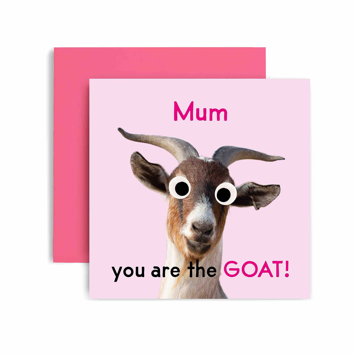 Huxters Birthday Cards for Women – You're the GOAT Mum Happy Birthday Card for Birthday, Mother’s Day – Mum Birthday Card with Lovely Pink Envelope – Funny Birthday Card (Mum)