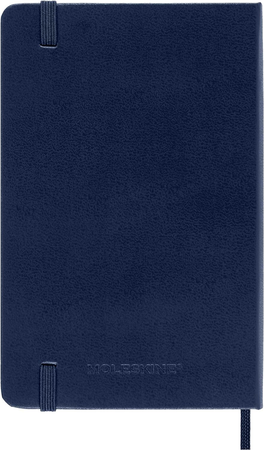 Moleskine Weekly Planner, Weekly Agenda with Space for Notes 12 Months 2025, Hard Cover and Elastic Closure, Sapphire Blue Color, Pocket Format 9x14 cm