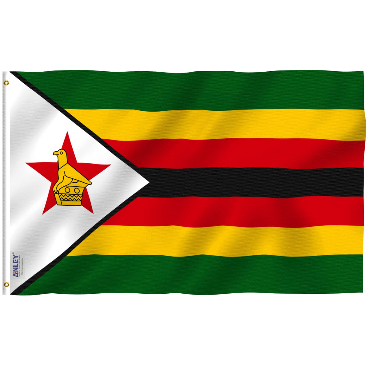 ANLEY Fly Breeze 3x5 Feet Zimbabwe flag - Vivid Color and UV Fade Resistant - Canvas Header and Double Stitched - Zimbabwean Flags Polyester with Brass Grommets 3 X 5 Ft