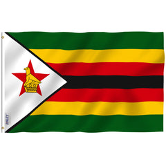 ANLEY Fly Breeze 3x5 Feet Zimbabwe flag - Vivid Color and UV Fade Resistant - Canvas Header and Double Stitched - Zimbabwean Flags Polyester with Brass Grommets 3 X 5 Ft