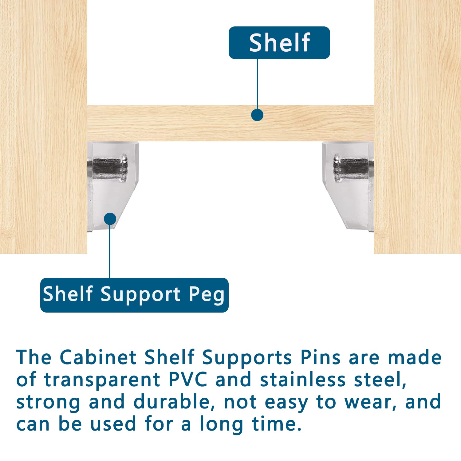 3 Millimeters or 1/8 Inch Shelf Support Peg，Support Cabinet Shelf Pins，Clear Plastic Replacement Peg Cabinet Shelf Supports Pins Shelf Holder Locking Pins (20 Pieces)