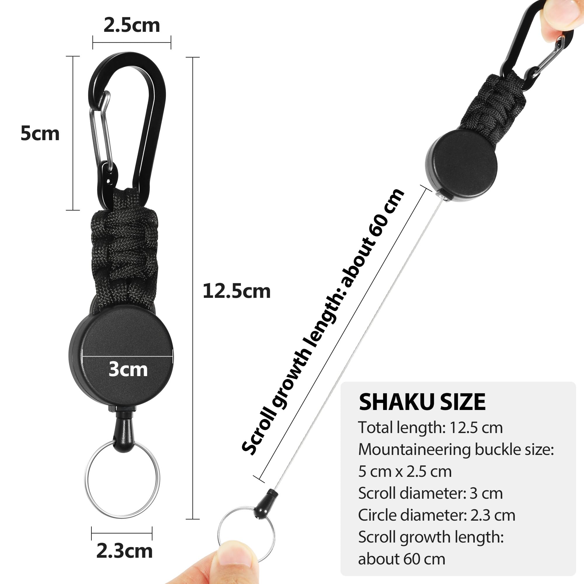 EOTW Retractable Keyring Keychain, 2pc Extender Retractable Badge Reels Key Chain Holder Lanyard Clip Heavy Duty Key Lanyard Clip Belt