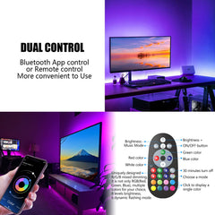 Mexllex LED TV Backlights for 43''-55'' TV with Remote App Control LED TV Backlight Color Changing RGB LED Strip USB Powered (APP Controland Remote)