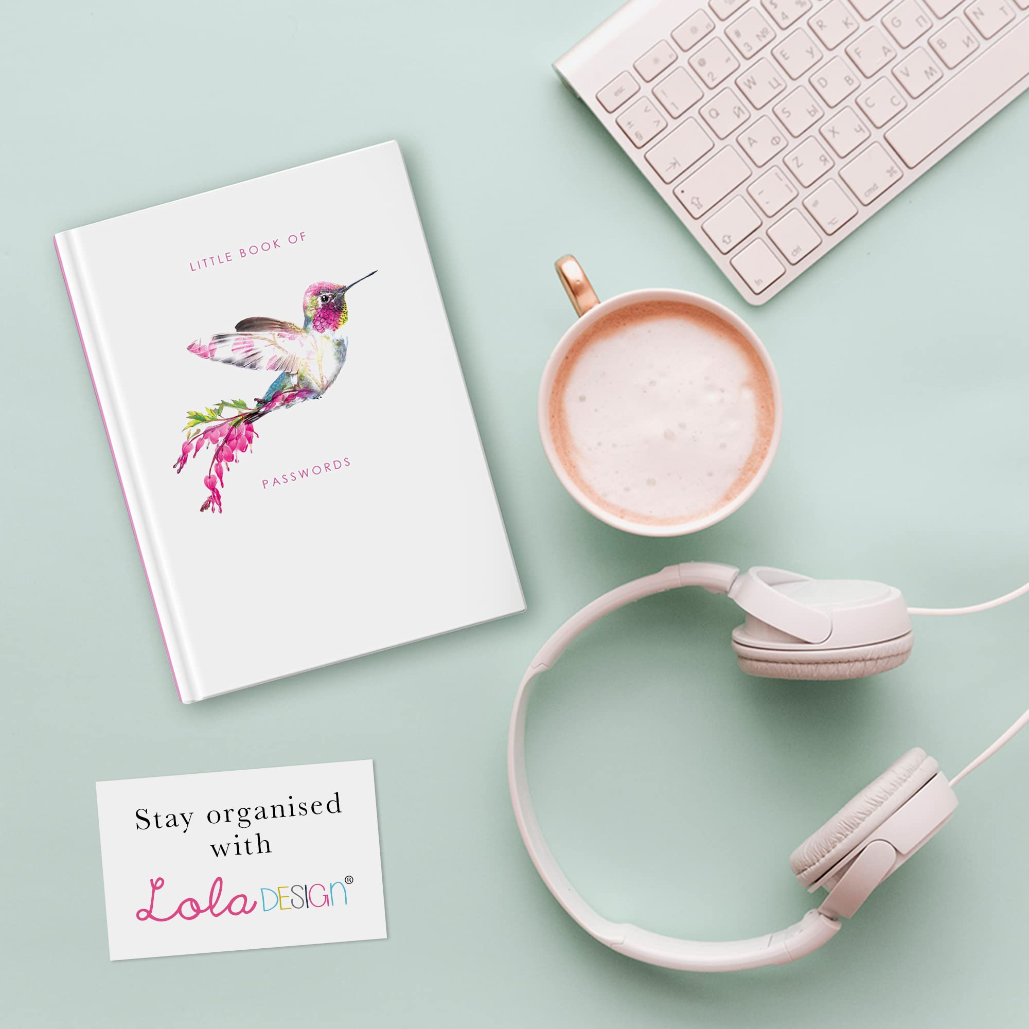 Lola Design - Hummingbird Password Book - Planners & Organisers - Cute Stationery - A6 Notebooks