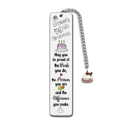 Bookmarks Birthday Gifts Appreciate Dad Mum Encouragement Happy 70th Birthday Present Personalized Book Lover Birth Day Best Wishes Keepsakes for Auntie Uncle Grandad Grandma Friends Bestie (70th)