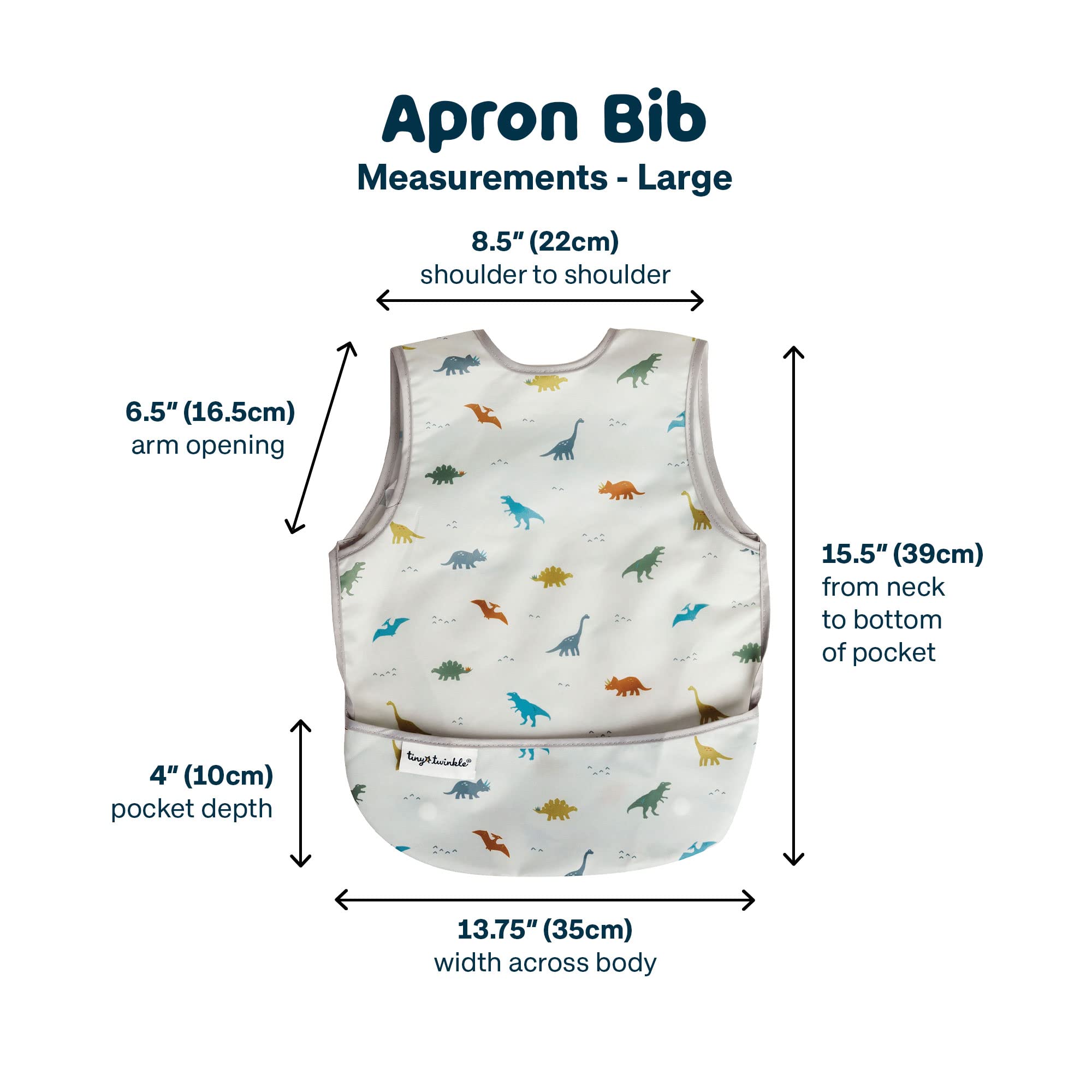 Tiny Twinkle Bibs Mess Proof Baby Bib Waterproof Feeding Bibs Weaning Bibs For Toddlers 0-24months Machine Washable and Adjustable Side Closure Great for Baby Eating with Deep Storage Pocket