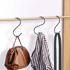 Yesmin 10 Pack in S Shaped Hooks Hanging Hooks Hangers for Bathroom, Bedroom, Office and Kitchen(Black & Small)