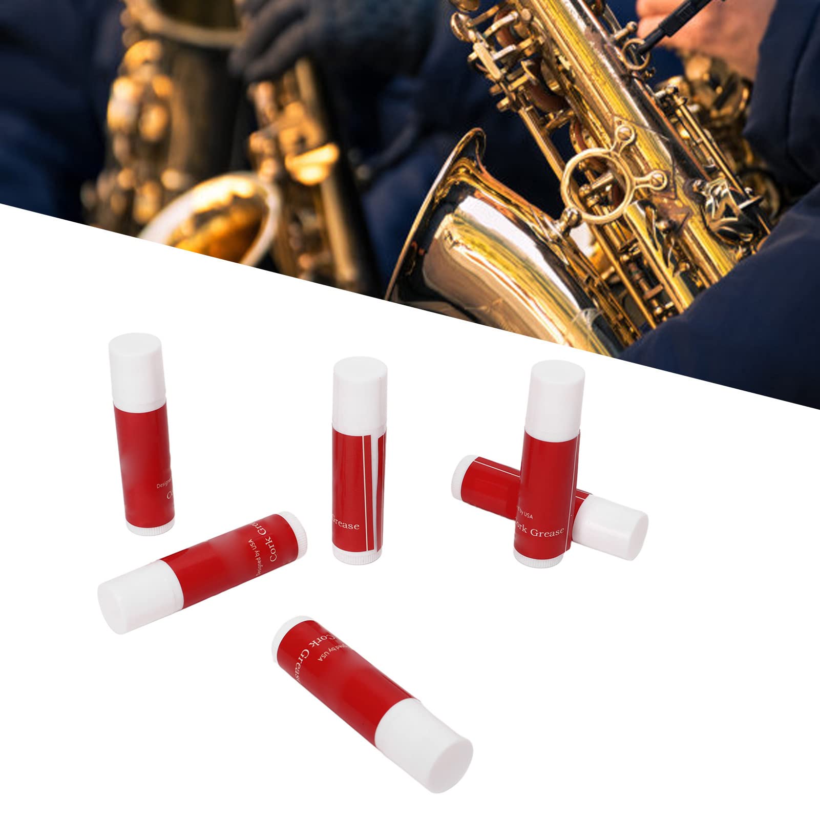 Socobeta Cork Grease Set, Saxophone Cork Grease Lubrication Effect 6Pcs for Woodwind Instrument