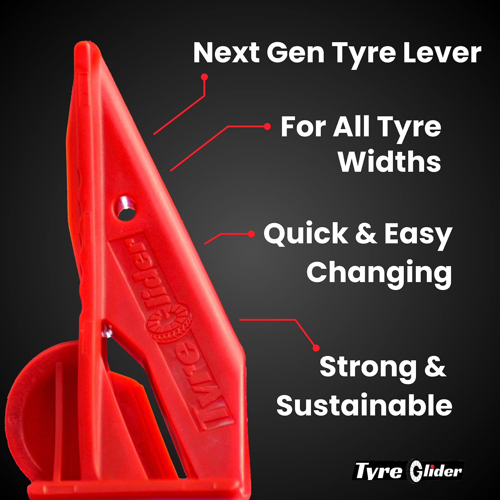 Tyre Glider   The Next Gen Tyre Lever for Bicycles   Bike Tyre Levers   Tyre Tool for Bicycles   Bicycle Tyre Levers   For All Tire Widths Including Mountain, Road & Gravel Bikes