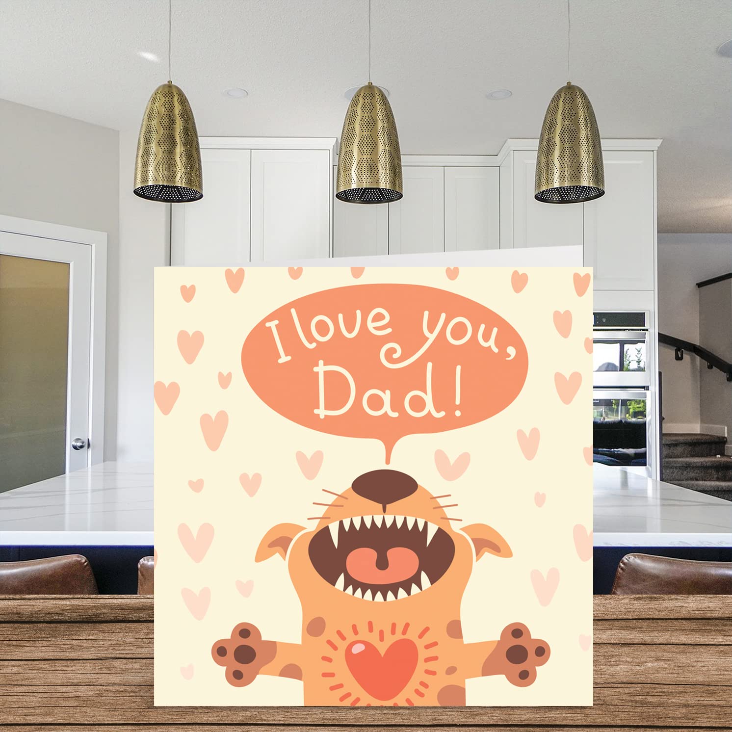 Birthday Cards for Dad from the Dog - I Love You Dad - Happy Birthday Card for Dad from the Dog, Father Birthday Gifts, 145mm x 145mm Father's Day Pet Greeting Cards Gift for Daddy Papa