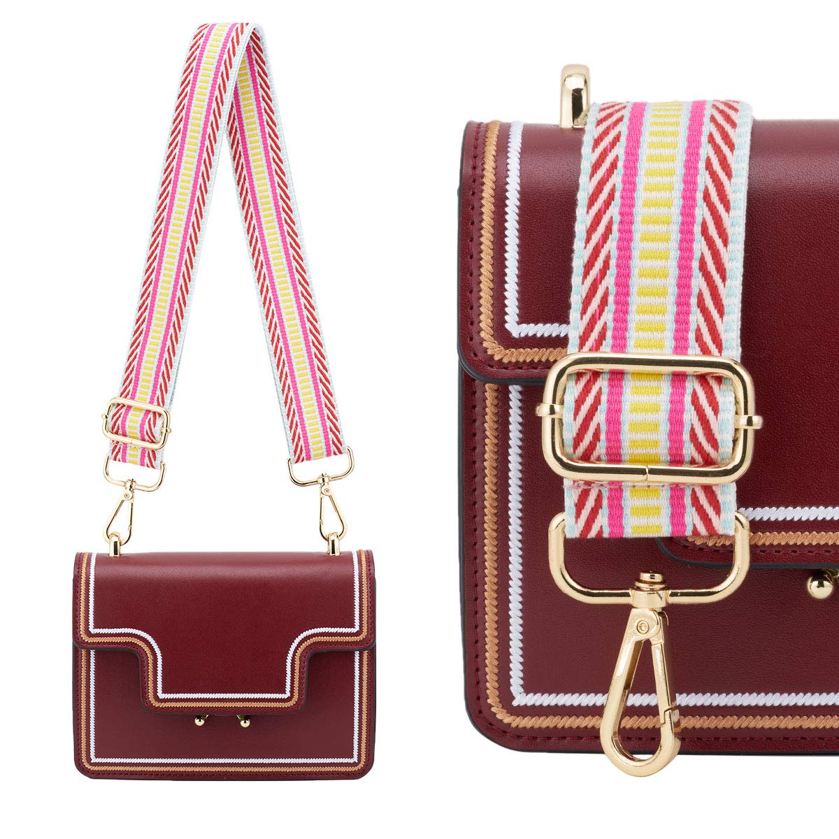 Wide Shoulder Strap Adjustable Replacement Belt Crossbody Canvas Bag Handbag((3.8CM) Color1)