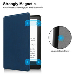 HoYiXi Case for All-new Kindle 11th Generation 2022 Release Slim Leather Protective Cover Fabric Cover Painted Shell - navy