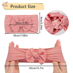 2Pcs Baby Headbands, Newborn Headbands Baby Girl Bows Newborn Baby Headbands Soft Baby Girl Bows Baby Headbands for Girls 6-12 Months(Pink and White)