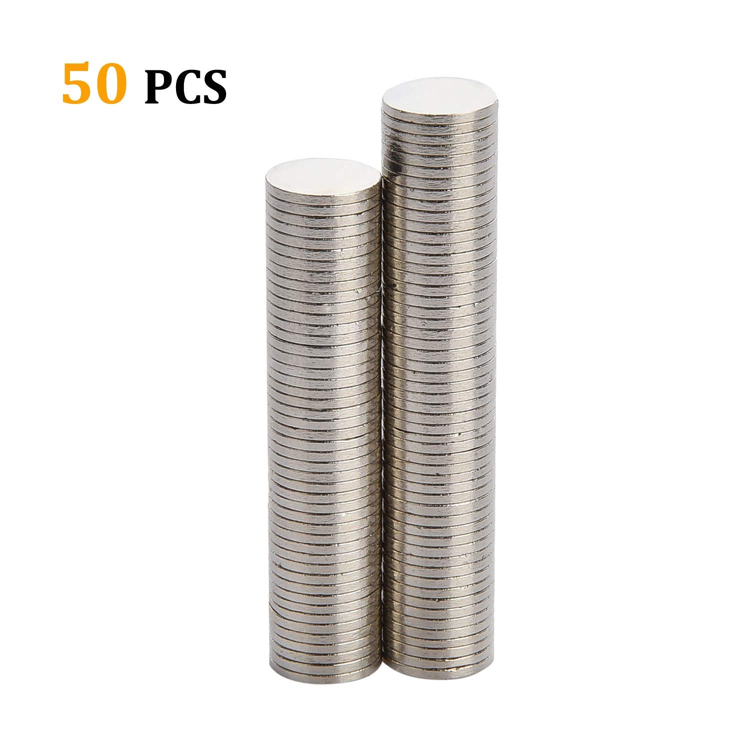 Yizhet 50 Pcs Neodymium Strong Magnets Cylinder Neodymium Magnet 8mm dia x 1mm thick for Arts, Crafts, Hobbies, Home and Office