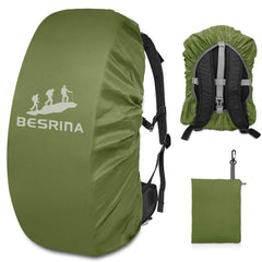 Besrina Backpack Rain Cover (15-90L),Upgraded Non-Slip Cross Buckle Strap & Reflective Waterproof Rucksack Cover for Hiking Camping Traveling Cycling