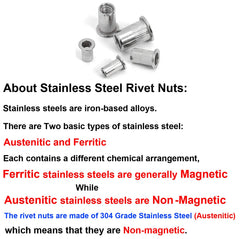 50pcs M4 Rivet Nut Stainless Steel Rivet Nuts Threaded Insert Nutsert Rivnuts M4-0.7