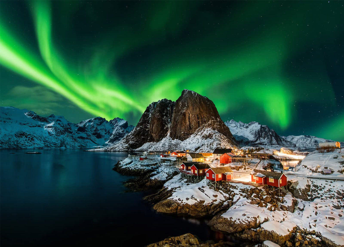 HUADADA Jigsaw puzzles for adults 1000 piece jigsaw puzzles for adults Challenging Game （Northern Lights in Norway）