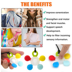 Chewy Necklace for Sensory Kids, Seeway Silicone Sensory chew Necklace Oral Motor Aids for Boys Girls, Autism Chew Toys for Kids Teens Adults with Anxiety ADHD SPD or Other Sensory Needs