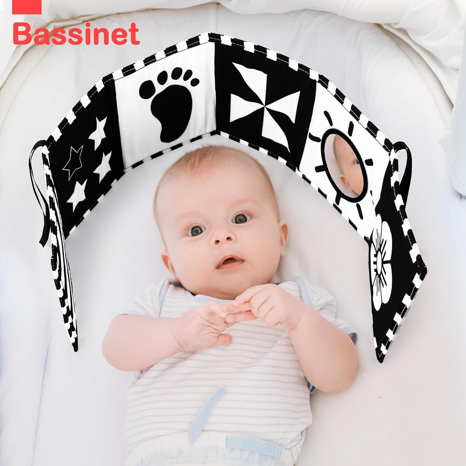 URMYWO Baby Toys 0-6 Months, Black and White Sensory Toys Brain Development, Tummy Time Toys, Soft Baby Book, Baby Essentials for Newborn 0-6-12 Months Montessori Toy Gifts