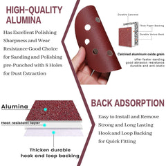 STEBRUAM 100PCS 125mm Sanding Discs 1000 Grit, 5 Inch 8 Hole Hook and Loop Sanding Pads for Random Orbital Sander