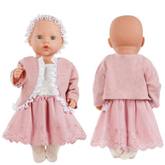 Aolso Baby Doll Clothes for 14-18 Inch Inch Doll 35-45 cm Baby Doll, New Doll Clothes Outfits, Pink Dress with 1 Coat hanger, New Born Baby Dolls Girls Birthday