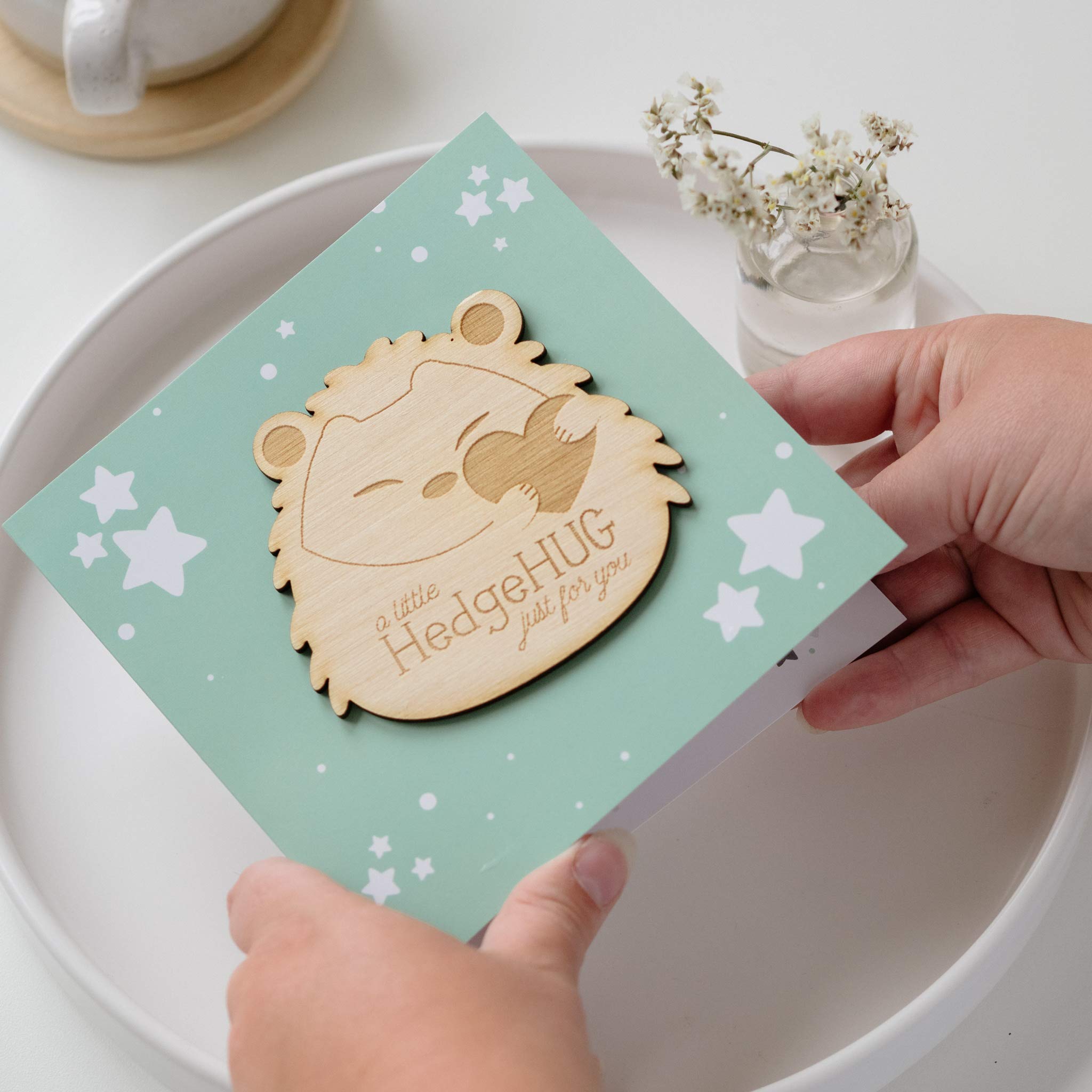 A Little HedgeHUG Just For You - Pocket Hug Gift Card with Hedgehog Token Keepsake - Thinking of You, Miss You Greetings Card