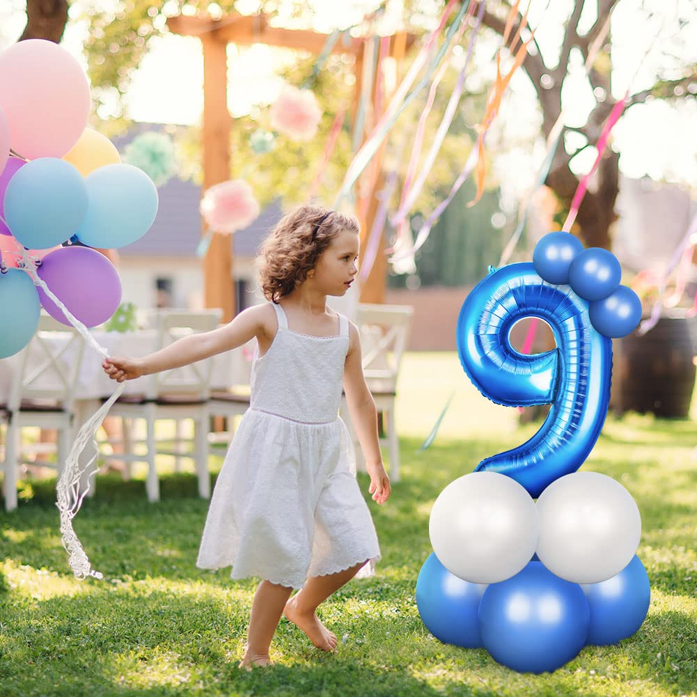 OFFCUP Helium Balloons, 40 Inches Number Balloons 50, Foil Balloons Birthday Balloon Large Numbers Balloons for Birthday Wedding Party Decorations Celebration Supplies (Blue)