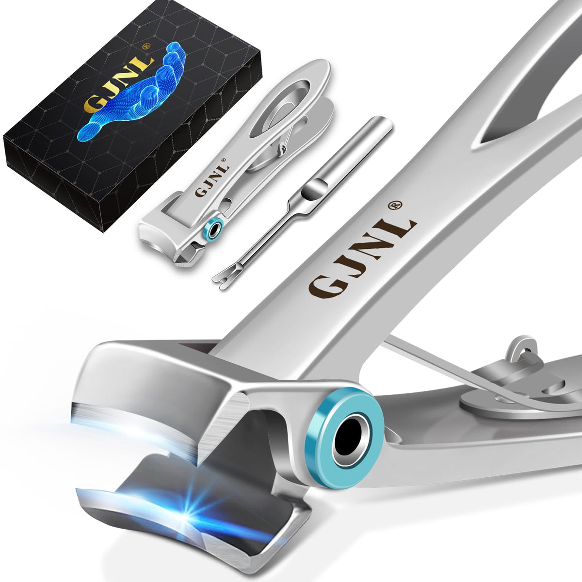 Nail Clippers for Men Thick Nails - Gifts for Men Presents for Dad, 16mm Wide Jaw Opening Toenail Clippers for Seniors Nails Cutter Sharp Extra Large Heavy Duty Toesnail Clippers