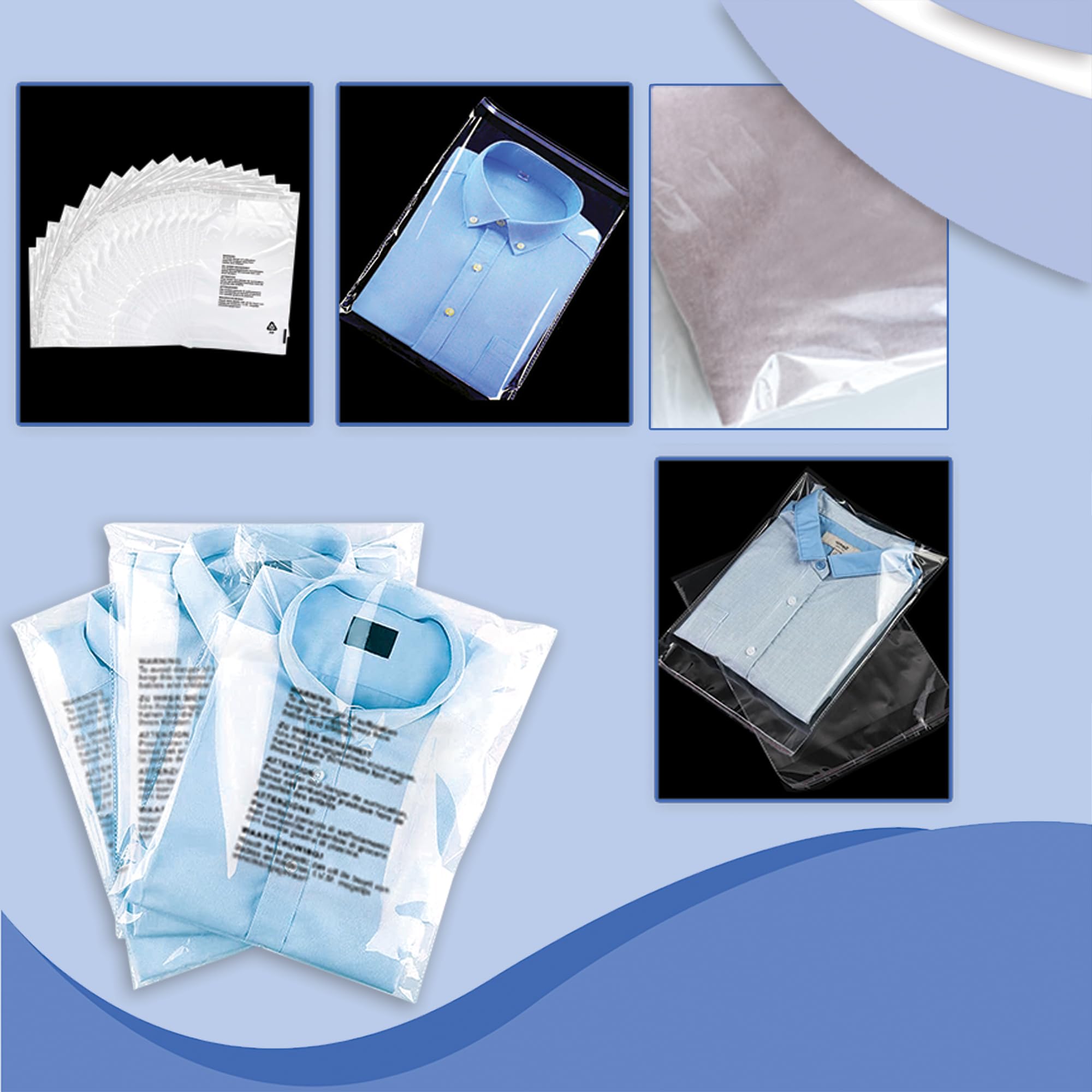 G4Goods 100 Pcs Clear Plastic Self Seal Garment Clothing Bags 8 inches x 10 inches - Convenient and Durable Clear Bags for Clothing, Ideal for Packaging, Shipping, and Protecting - Clear Opp Bags for Postage